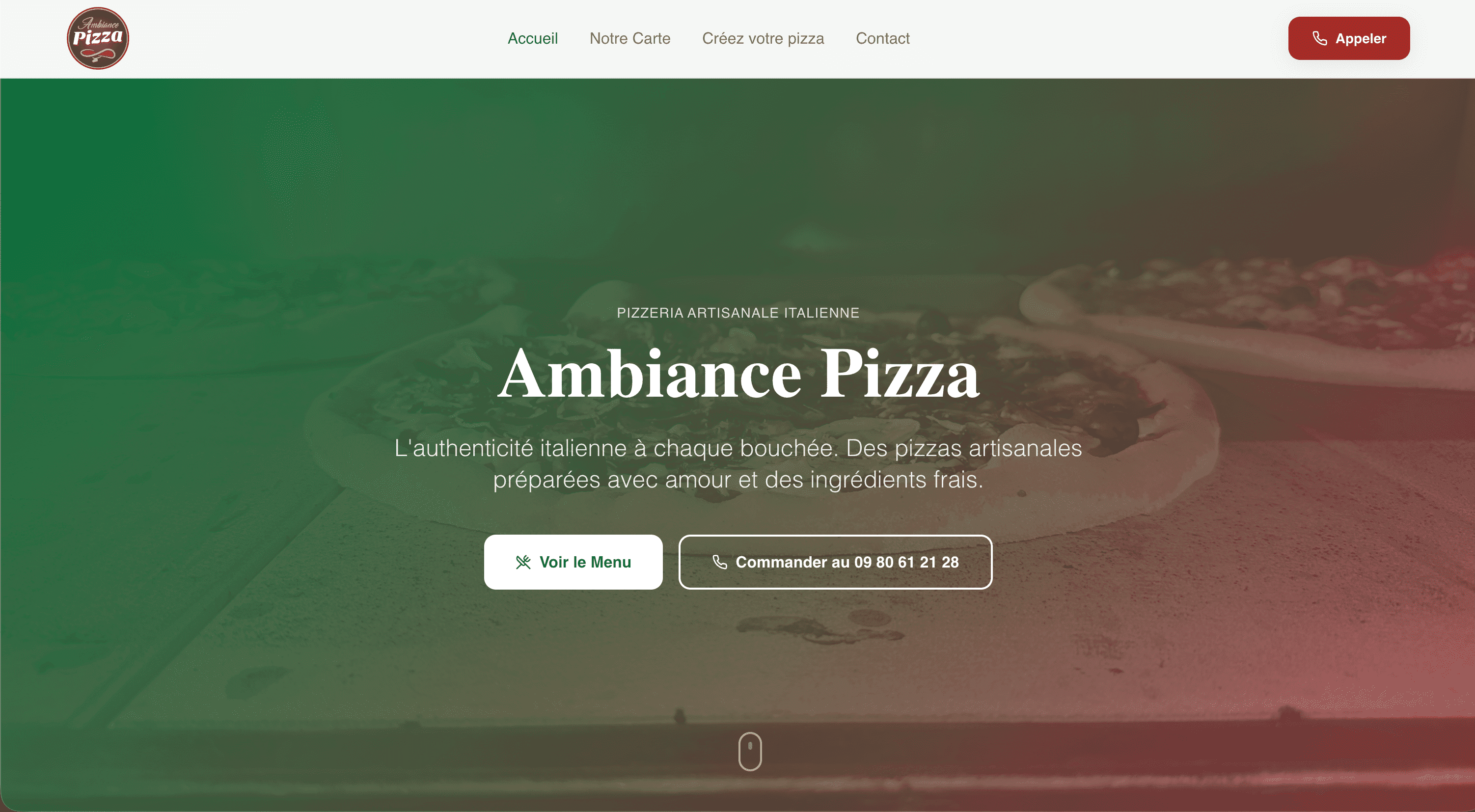 Aperçu du projet Ambiance Pizza Lunel